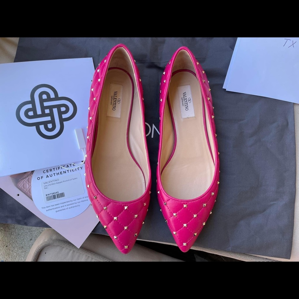 Valentino Nappa Rockstud Spike Ballerina flats,size 38